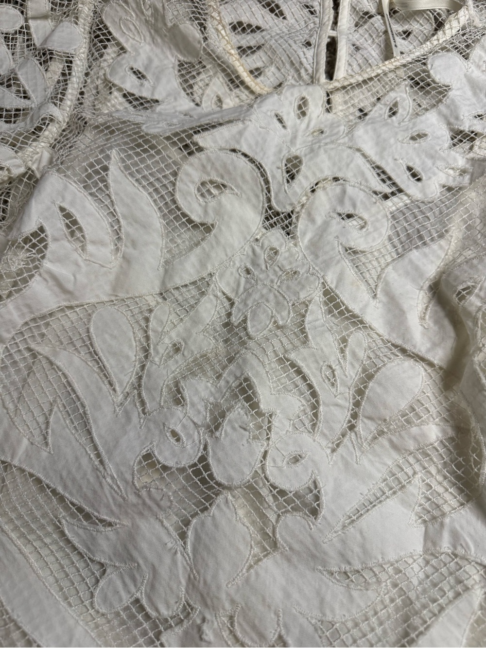 By Anthropologie Lace Detail Blouse | Small | Ivory - Picture 9 of 13